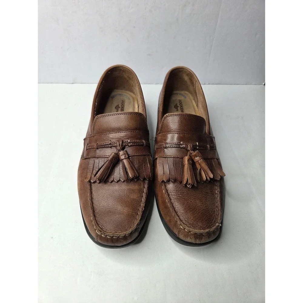 Dockers Mens Brown‎ Leather Kiltie Tassel Loafers Memory Foam 90-38067 Size 10M